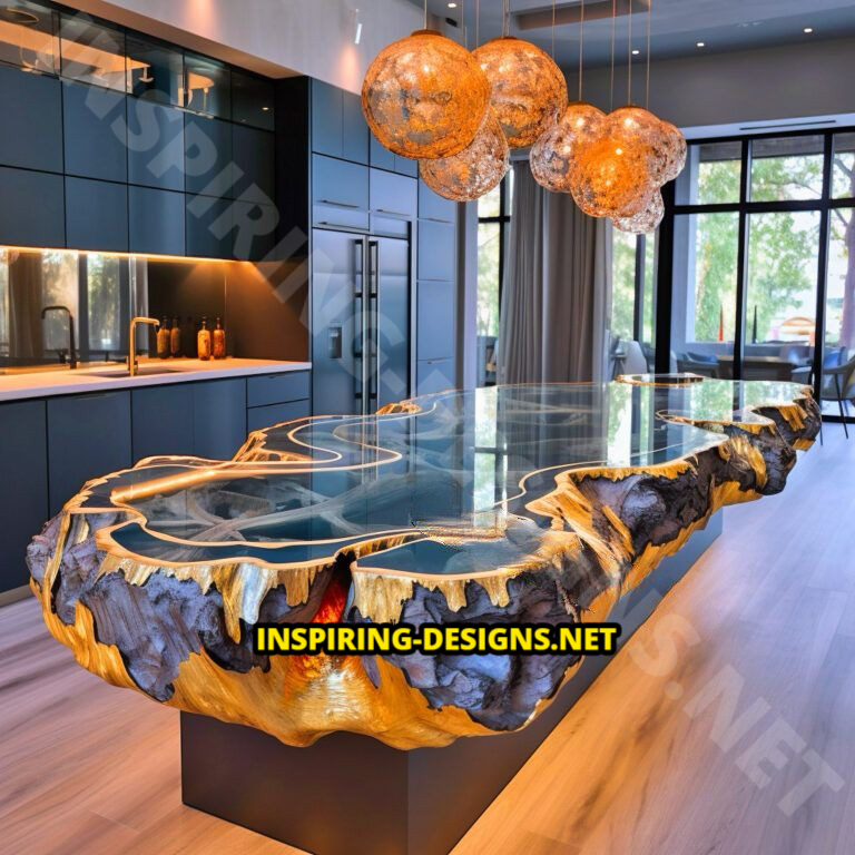 Geode and Epoxy Kitchen Islands