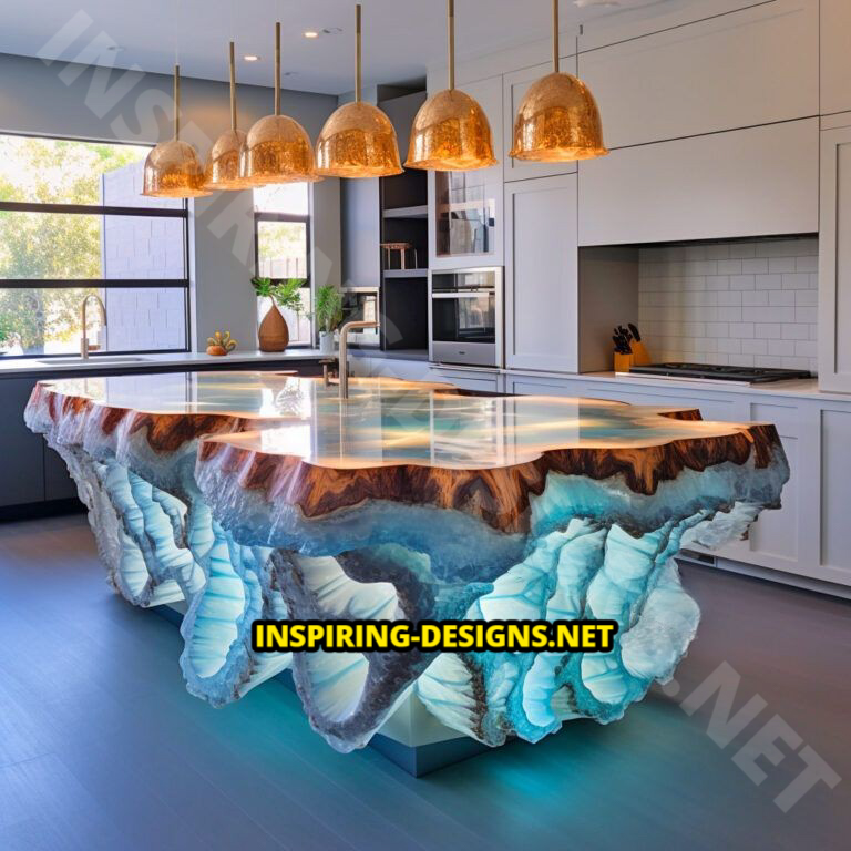 Geode and Epoxy Kitchen Islands