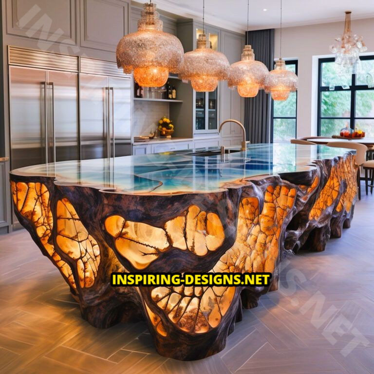 Geode and Epoxy Kitchen Islands