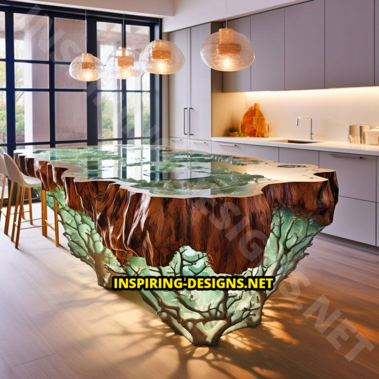 Geode and Epoxy Kitchen Islands