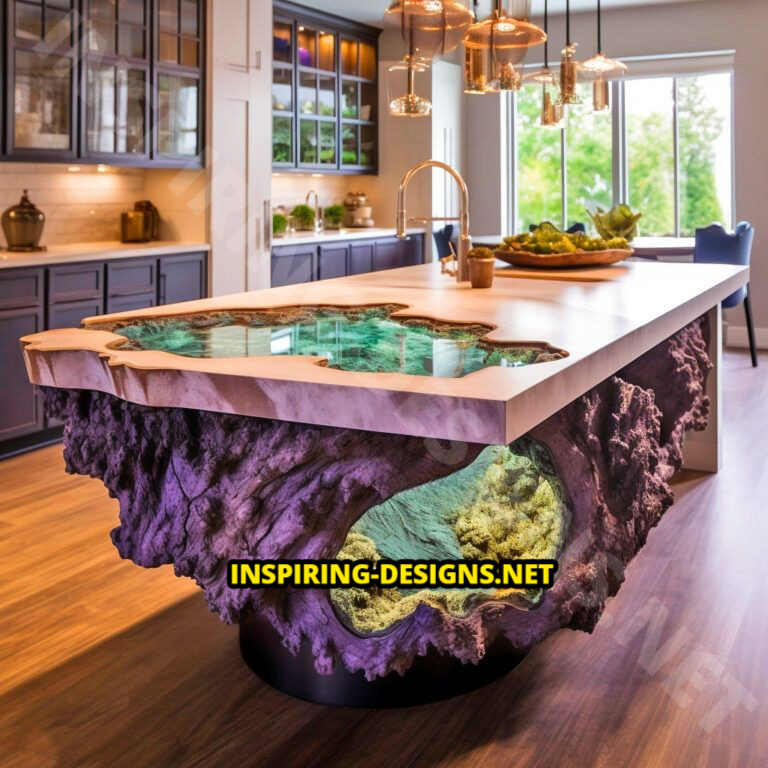 Geode and Epoxy Kitchen Islands