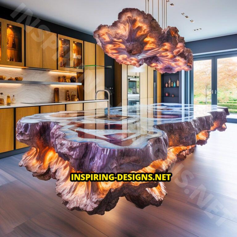 Geode and Epoxy Kitchen Islands