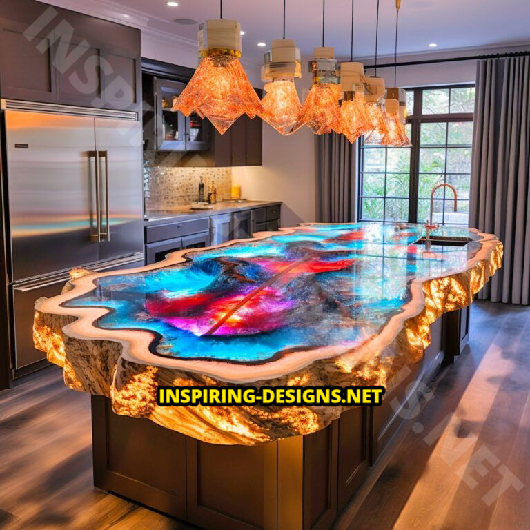 Geode and Epoxy Kitchen Islands