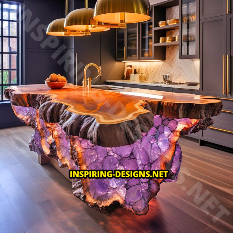 Geode and Epoxy Kitchen Islands