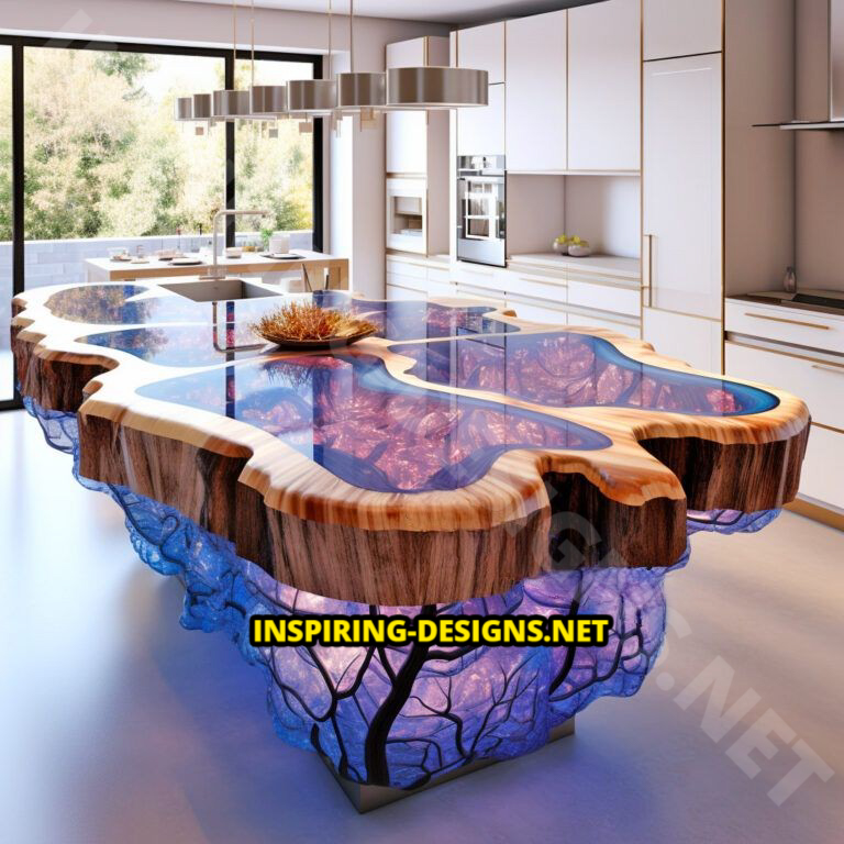 Geode and Epoxy Kitchen Islands
