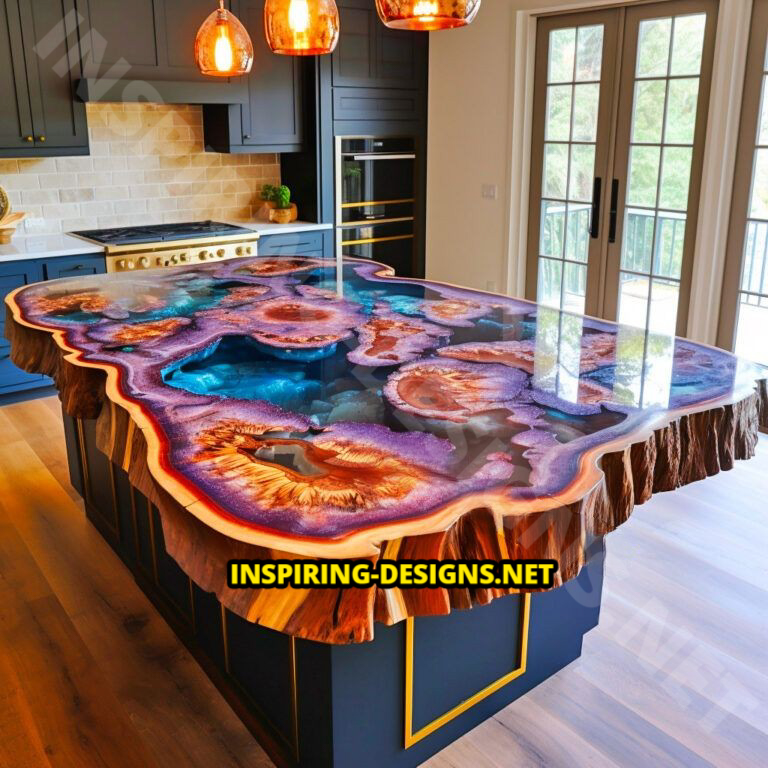Geode and Epoxy Kitchen Islands