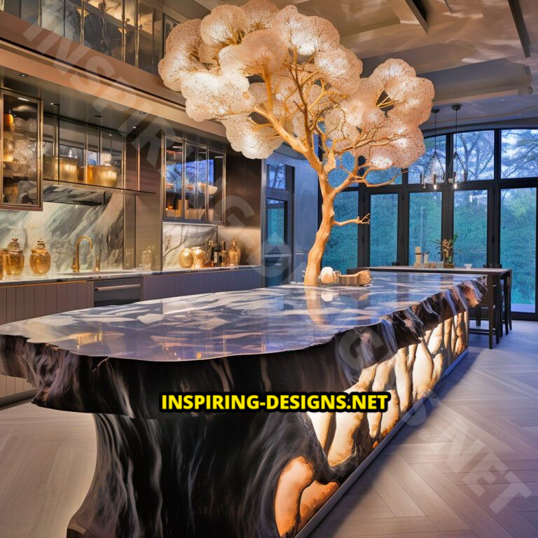 Geode and Epoxy Kitchen Islands