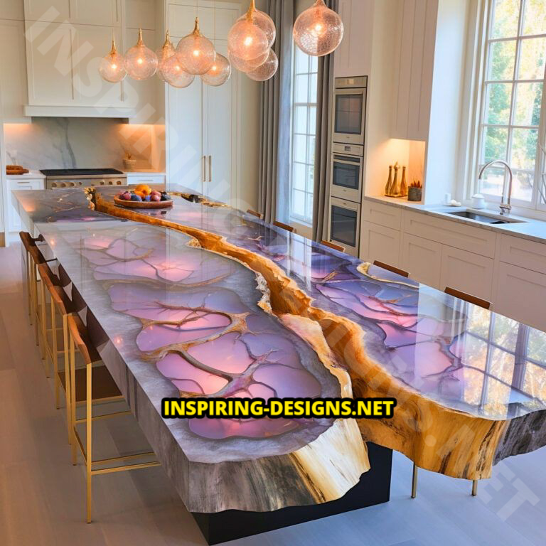 Geode and Epoxy Kitchen Islands