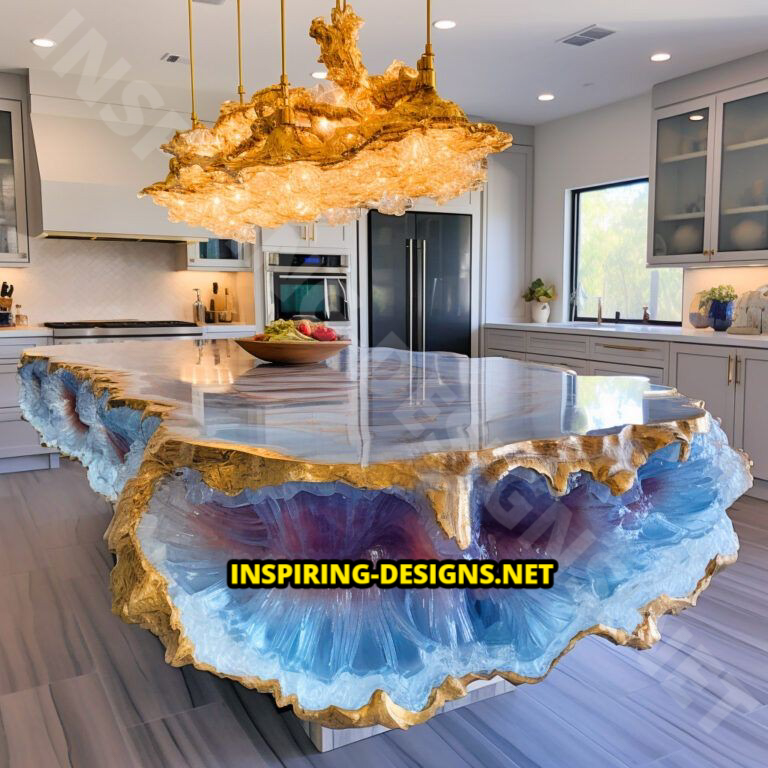 Geode and Epoxy Kitchen Islands