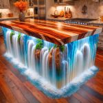 Epoxy Waterfall Kitchen Islands