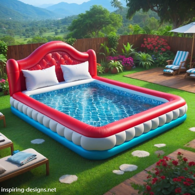 Floating In The Clouds With Bed-shaped Inflatable Pools