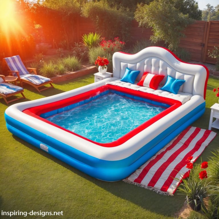 Floating In The Clouds With Bed-shaped Inflatable Pools