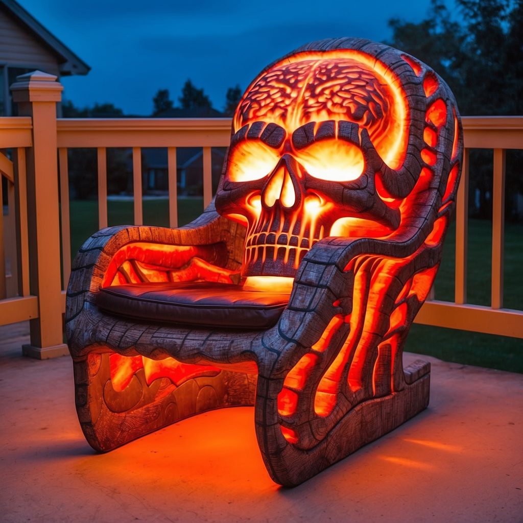 Illuminated Halloween Porch Chairs Designs