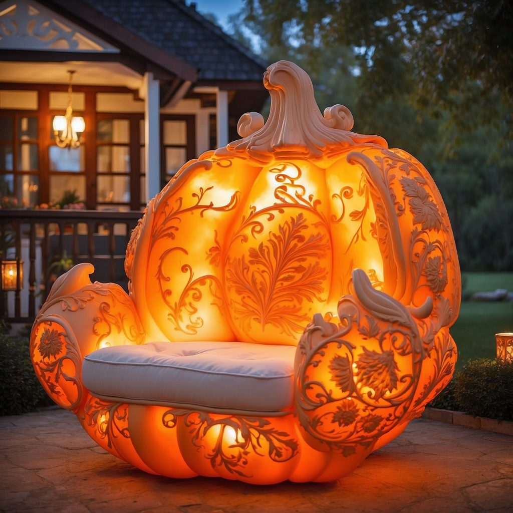 Illuminated Halloween Porch Chairs Designs