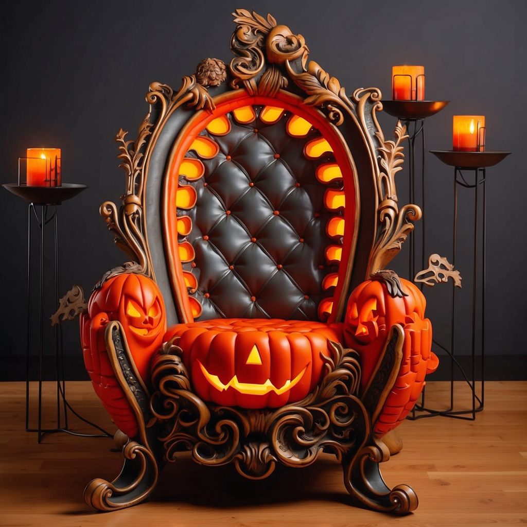 Illuminated Halloween Porch Chairs Designs