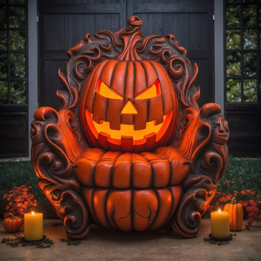 Illuminated Halloween Porch Chairs Designs