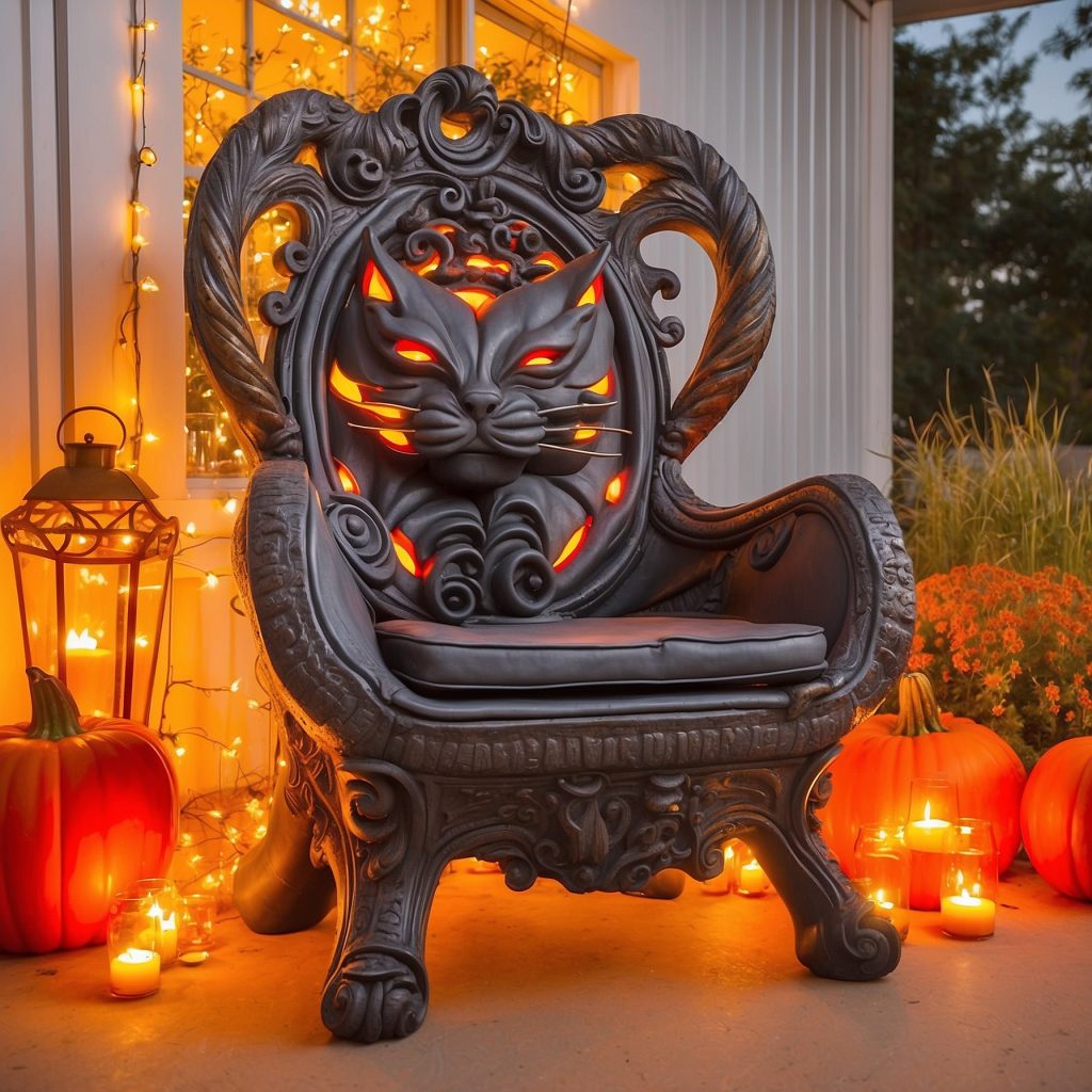 Illuminated Halloween Porch Chairs Designs