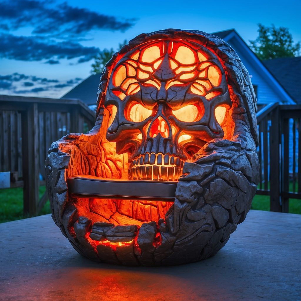 Illuminated Halloween Porch Chairs Designs
