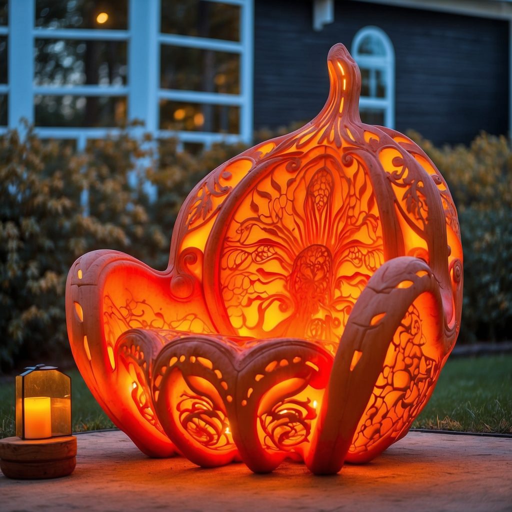 Illuminated Halloween Porch Chairs Designs