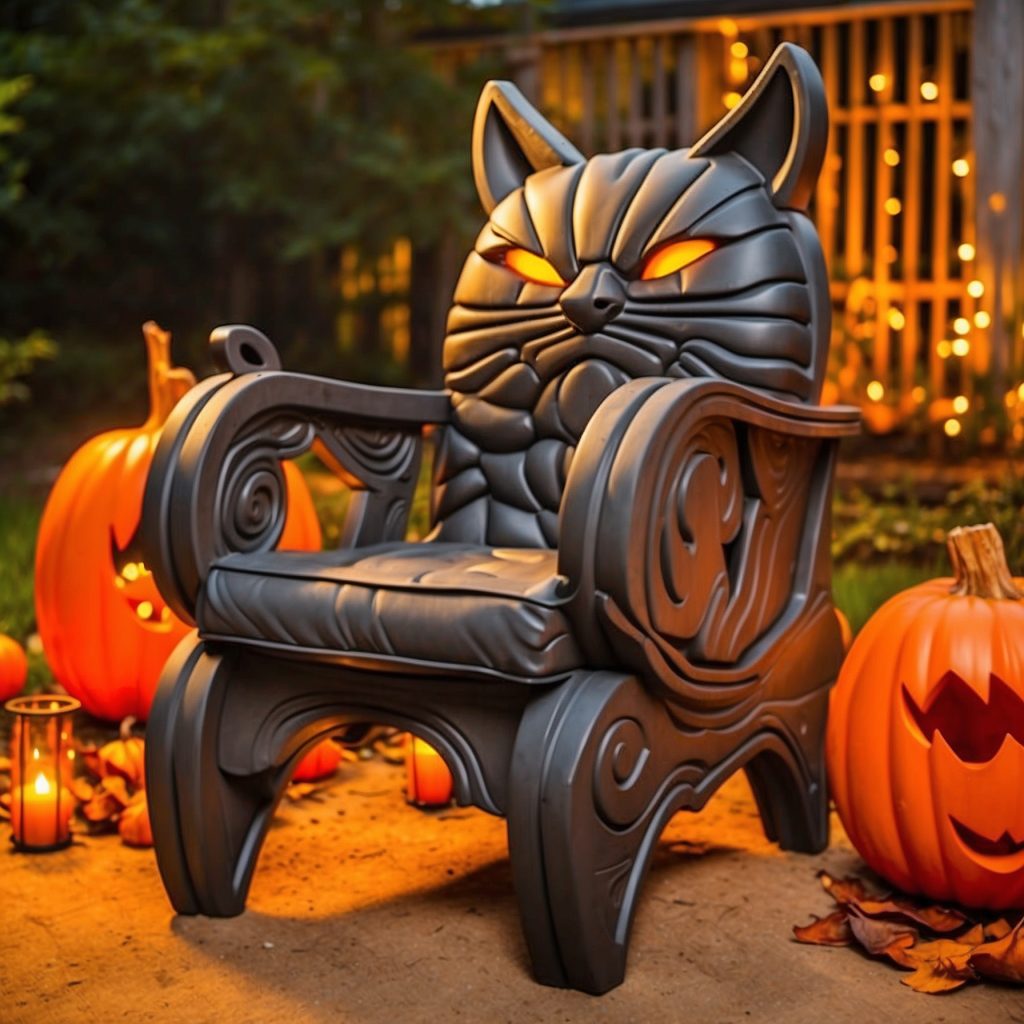 Illuminated Halloween Porch Chairs Designs