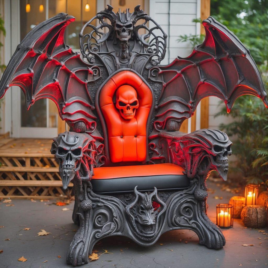 Illuminated Halloween Porch Chairs Designs