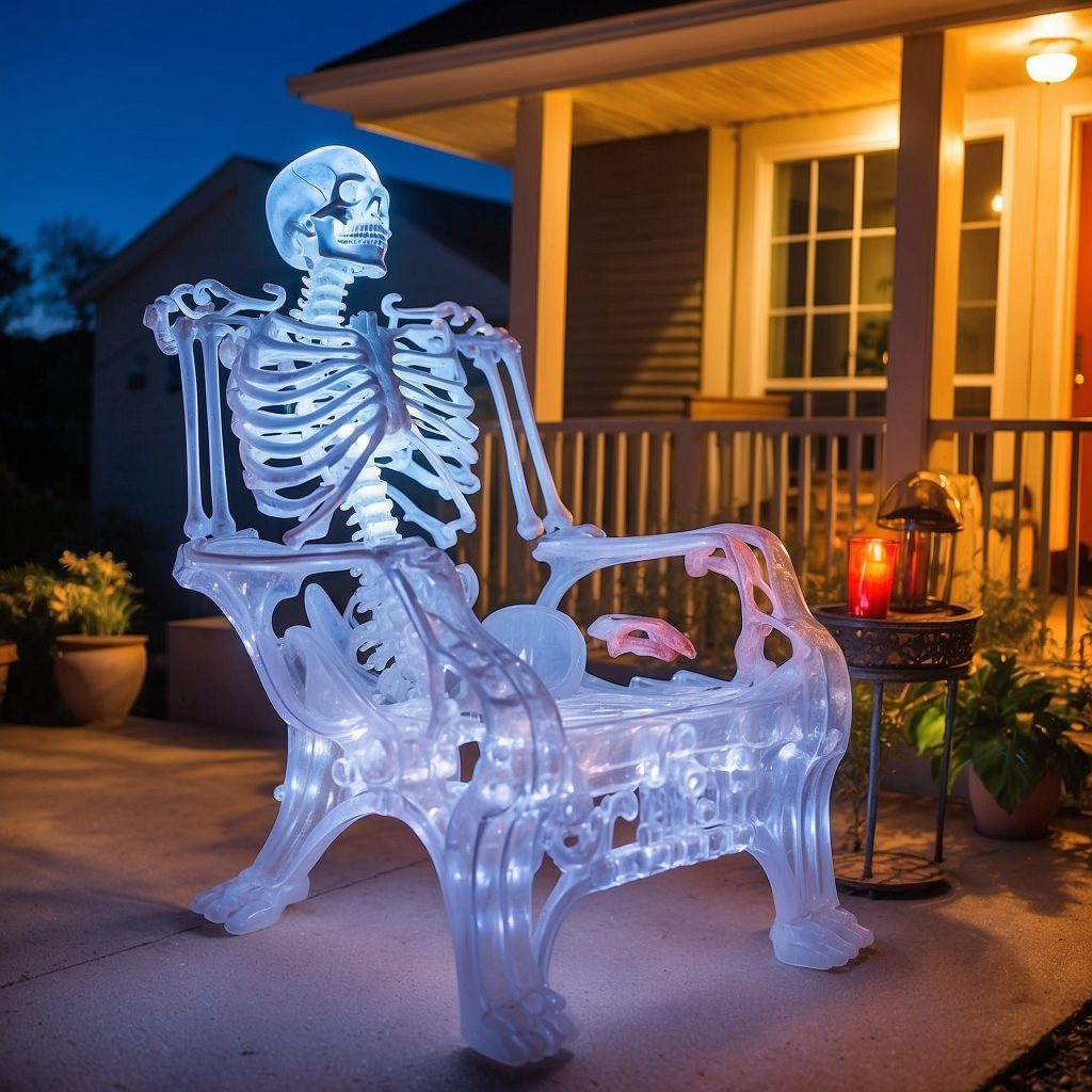 Illuminated Halloween Porch Chairs Designs