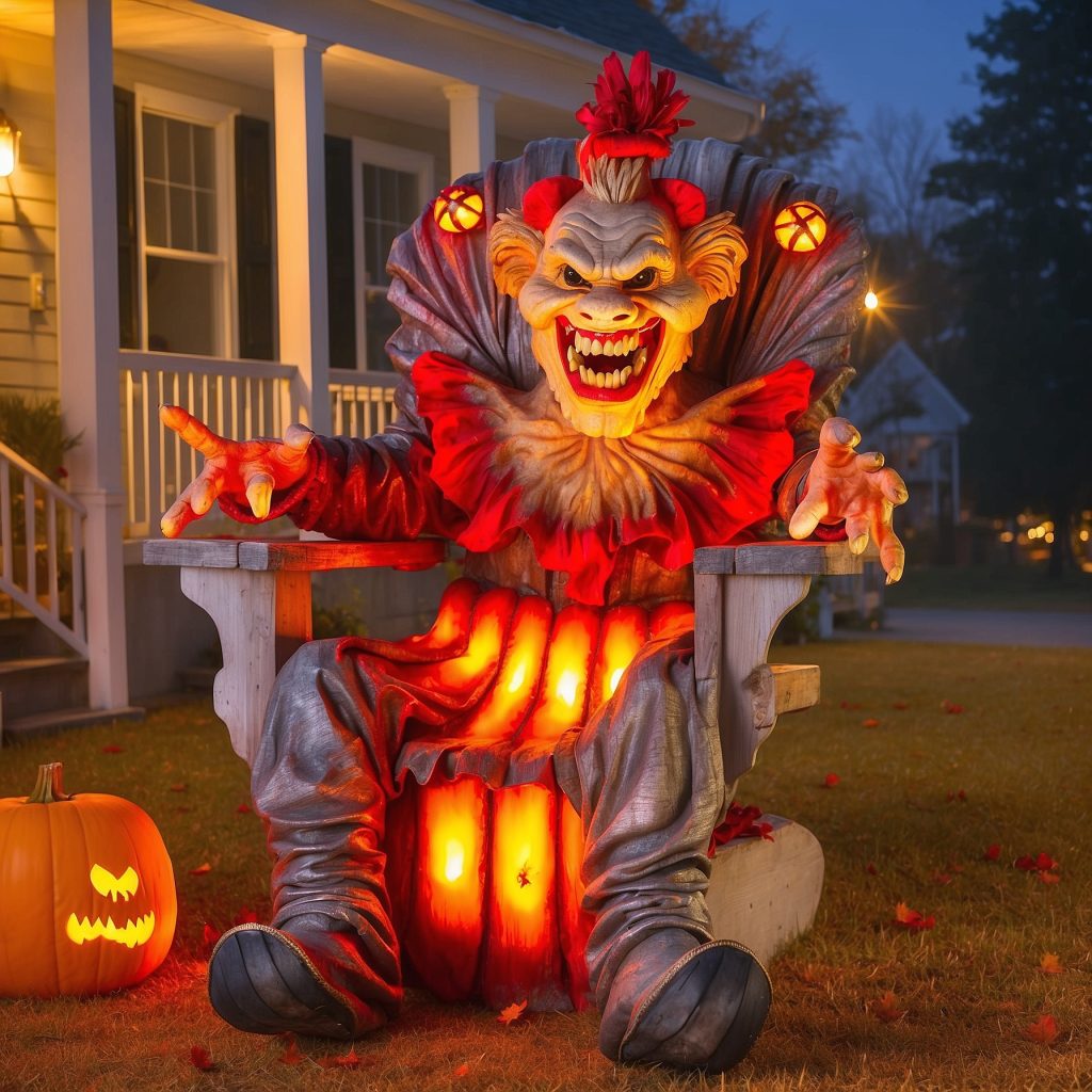 Illuminated Halloween Porch Chairs Designs