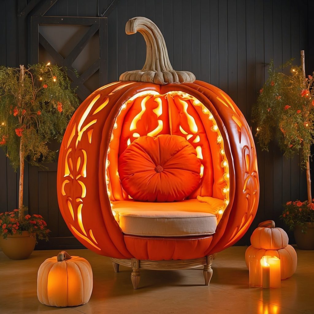 Illuminated Halloween Porch Chairs Designs