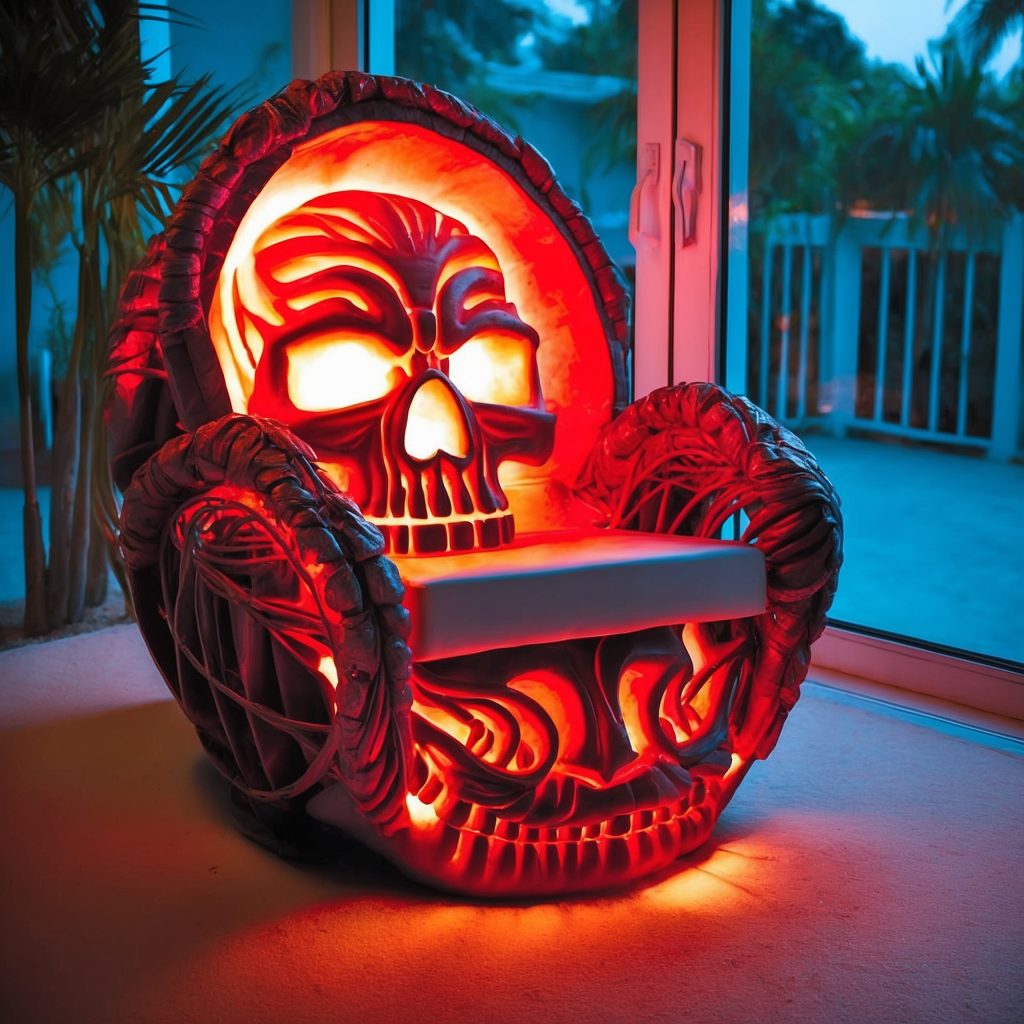 Illuminated Halloween Porch Chairs Designs
