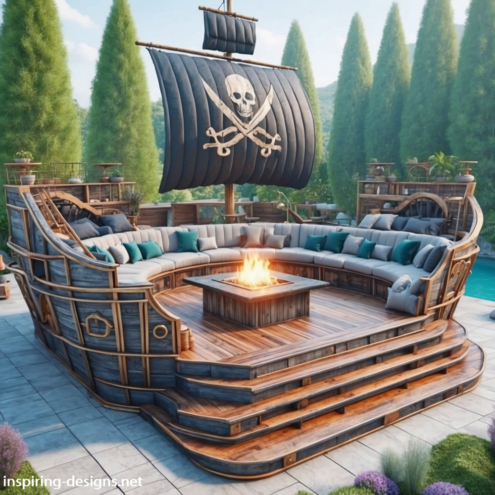 Pirate Ship Patio Conversation Sofas
