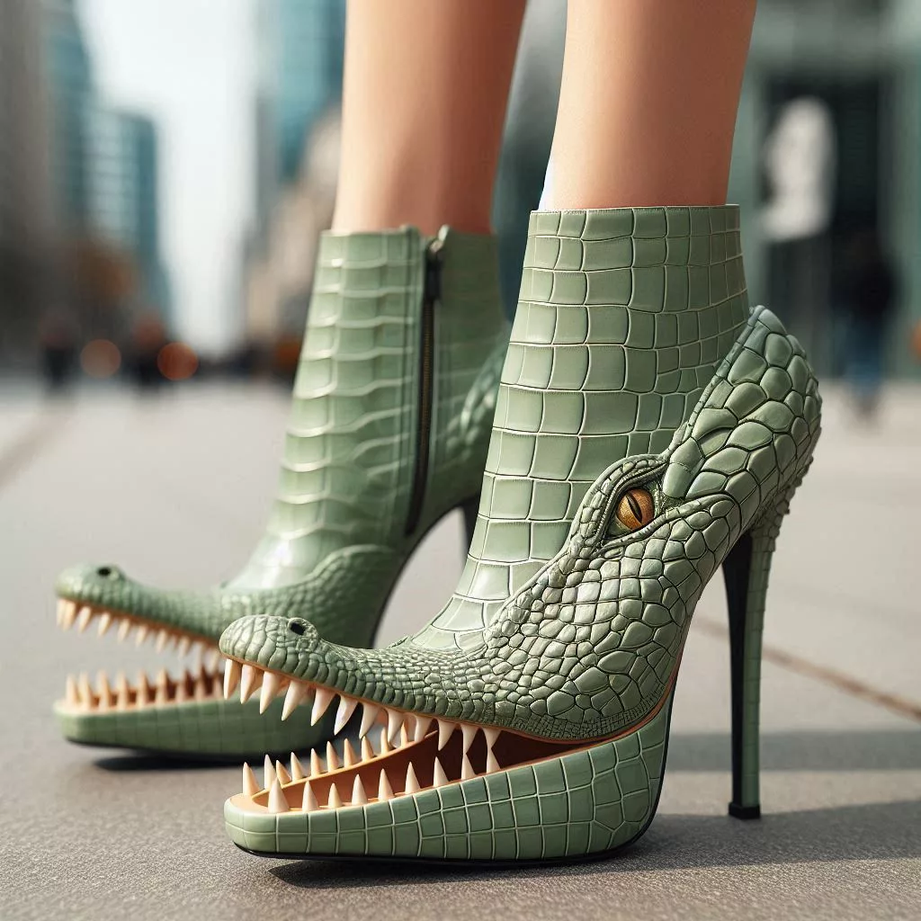 Crocodile Shaped High Heels