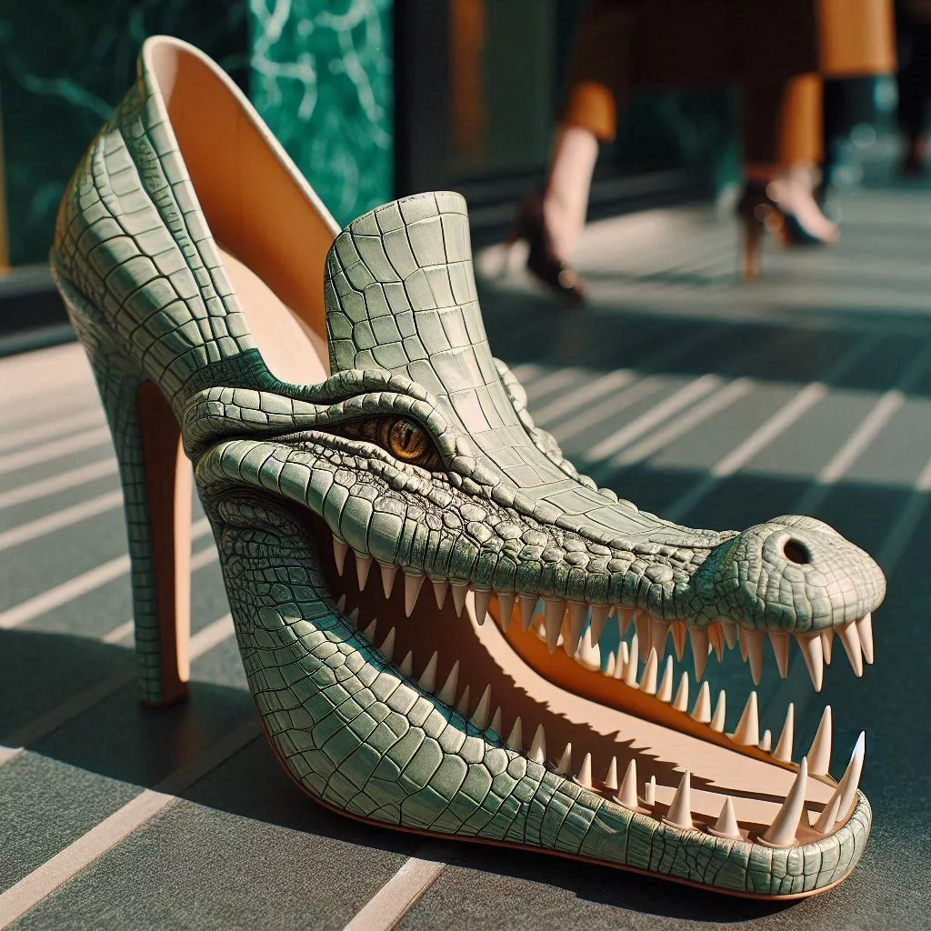 Crocodile Shaped High Heels