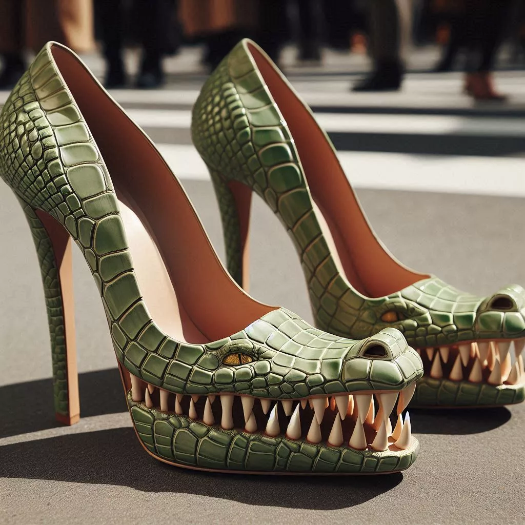 Crocodile Shaped High Heels