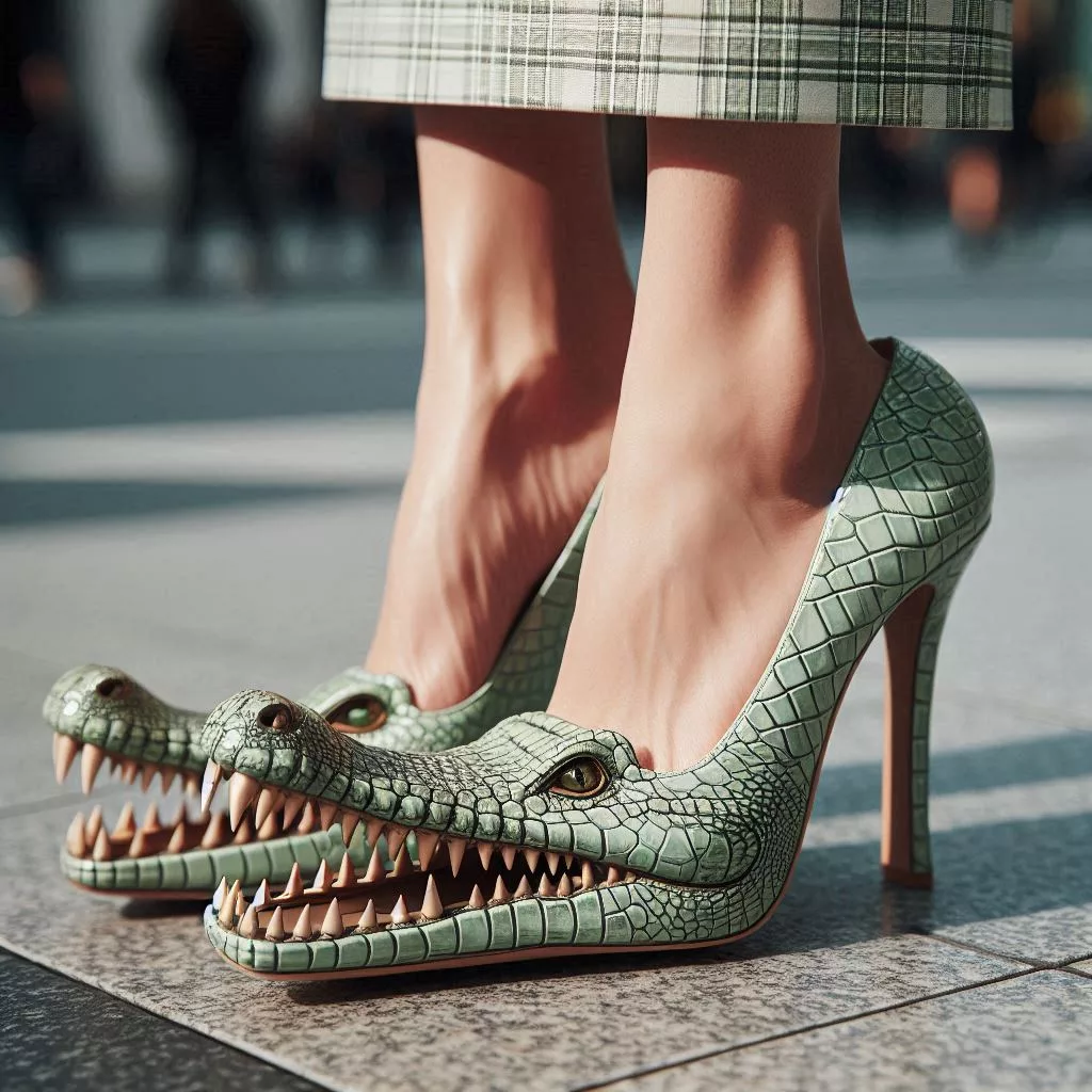 Crocodile Shaped High Heels