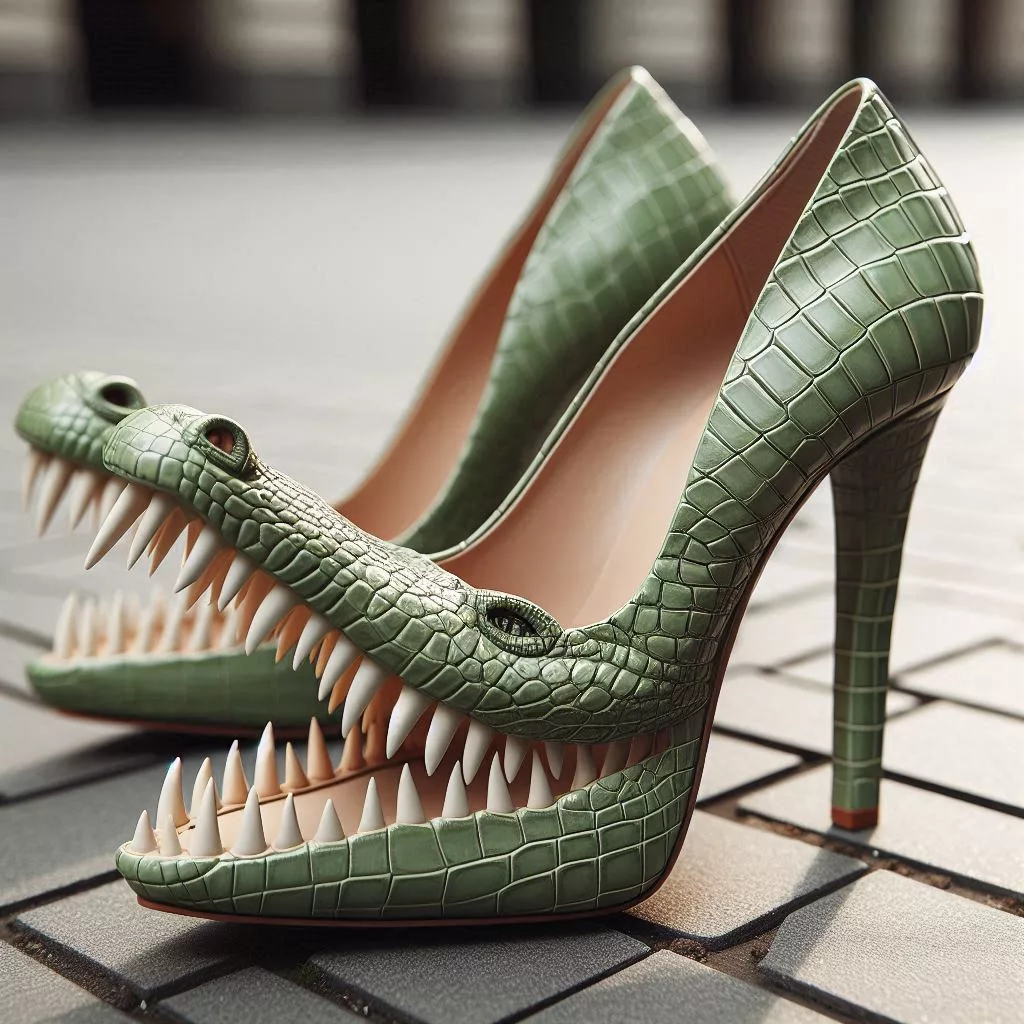Crocodile Shaped High Heels