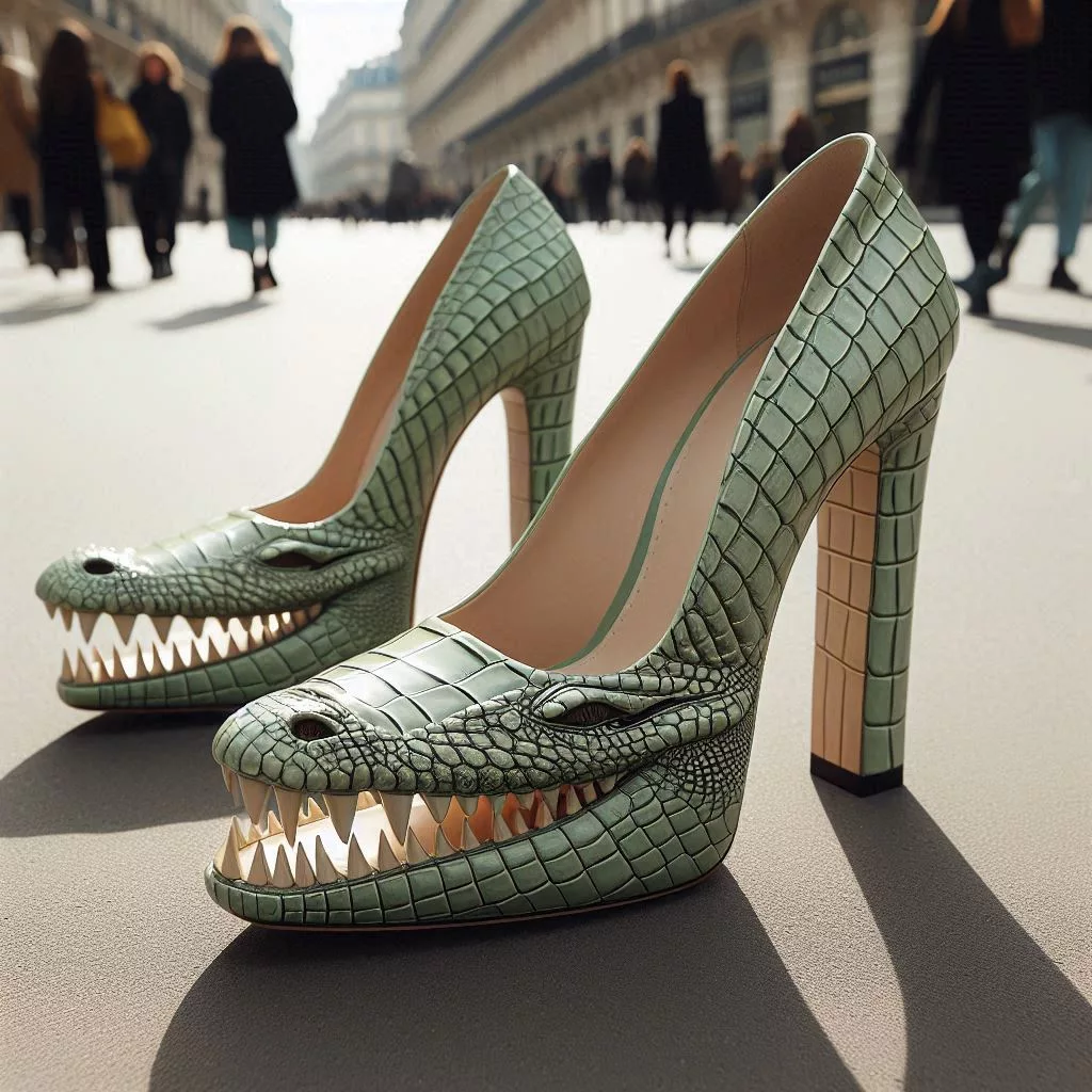 Crocodile Shaped High Heels