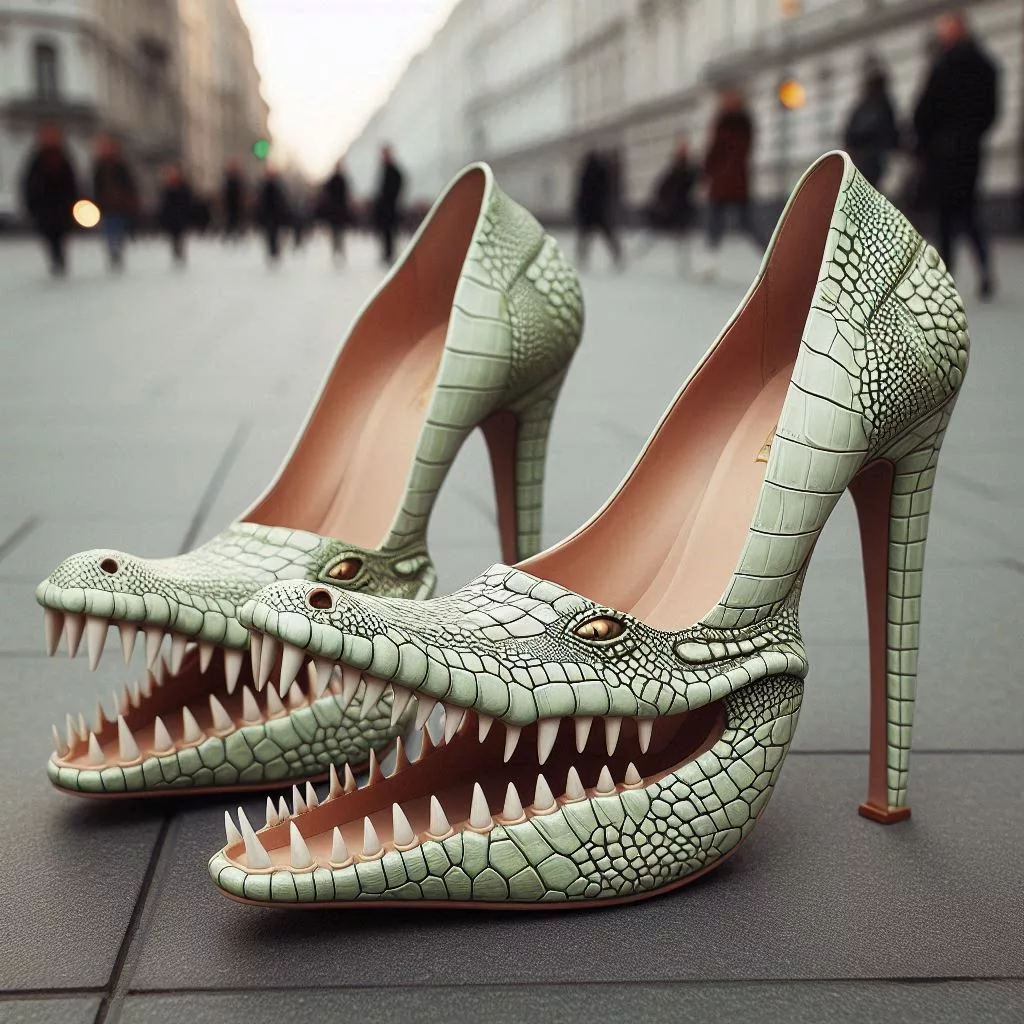 Crocodile Shaped High Heels