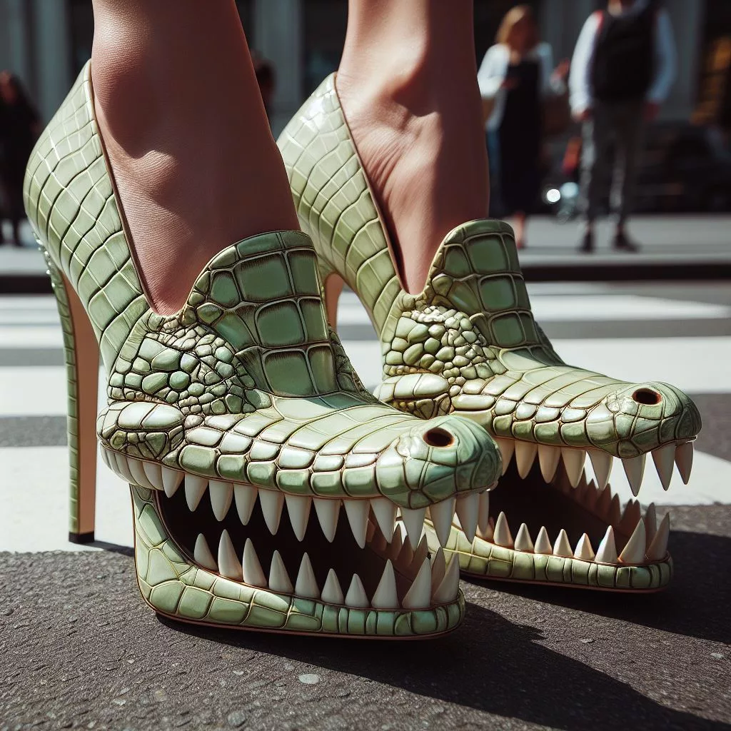 Crocodile Shaped High Heels