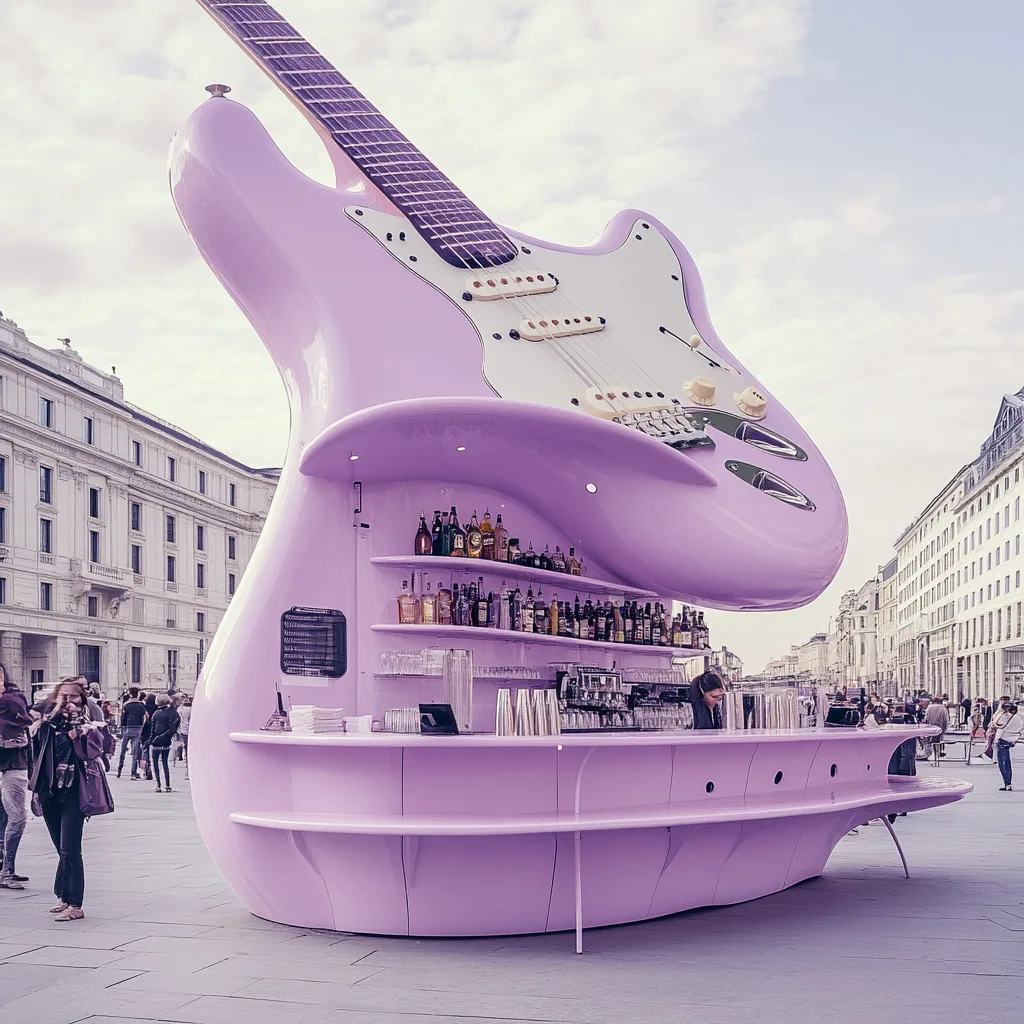 Guitar-Shaped Coffee Kiosk