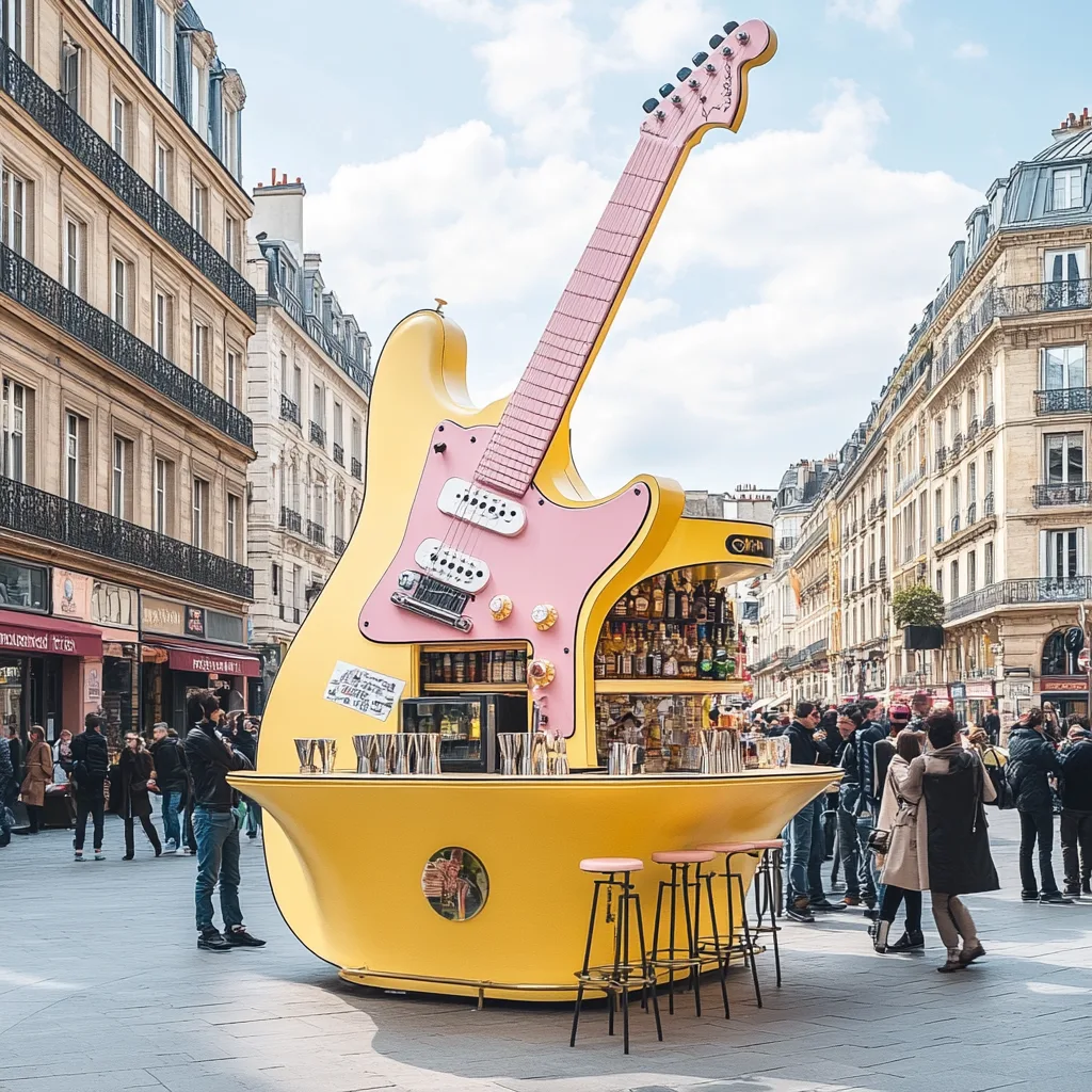 Guitar-Shaped Coffee Kiosk