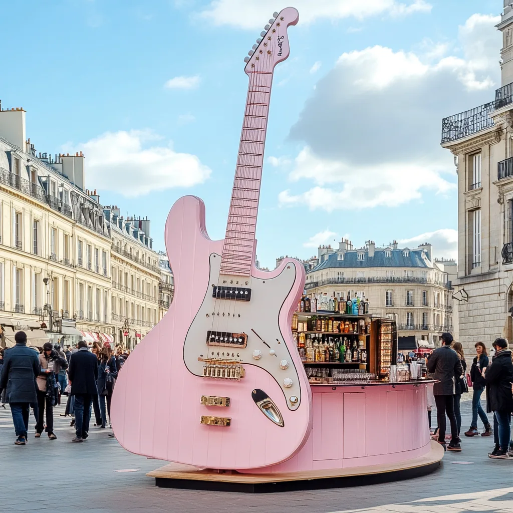 Guitar-Shaped Coffee Kiosk