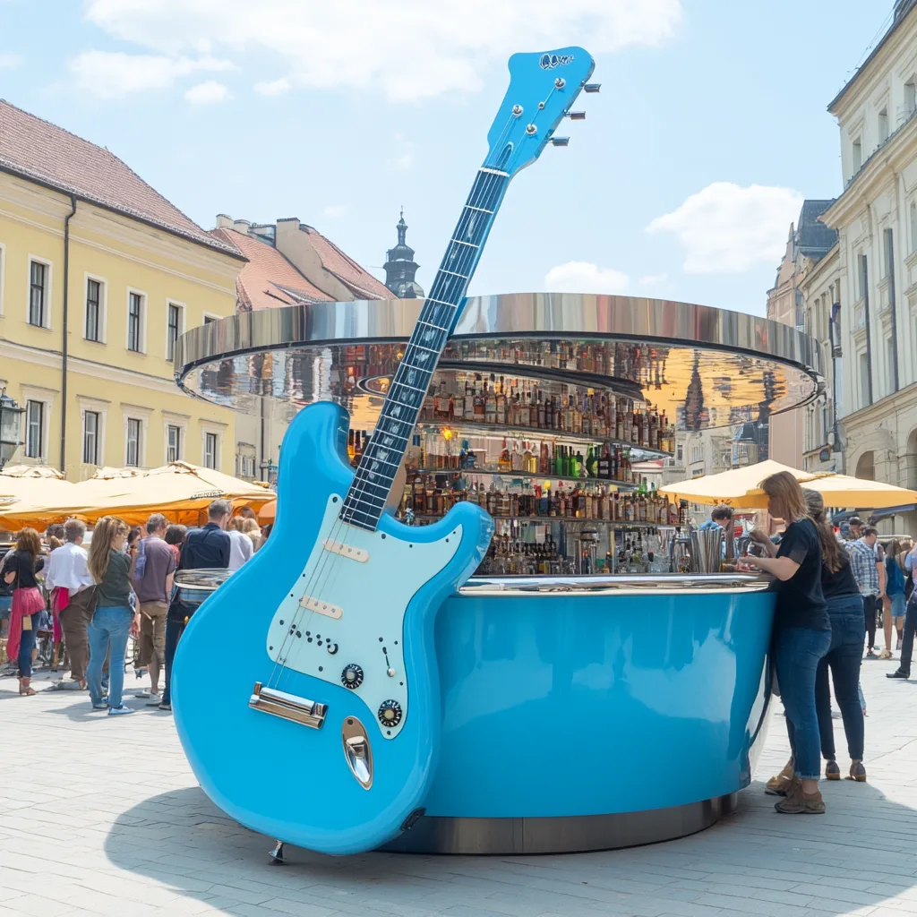 Guitar-Shaped Coffee Kiosk