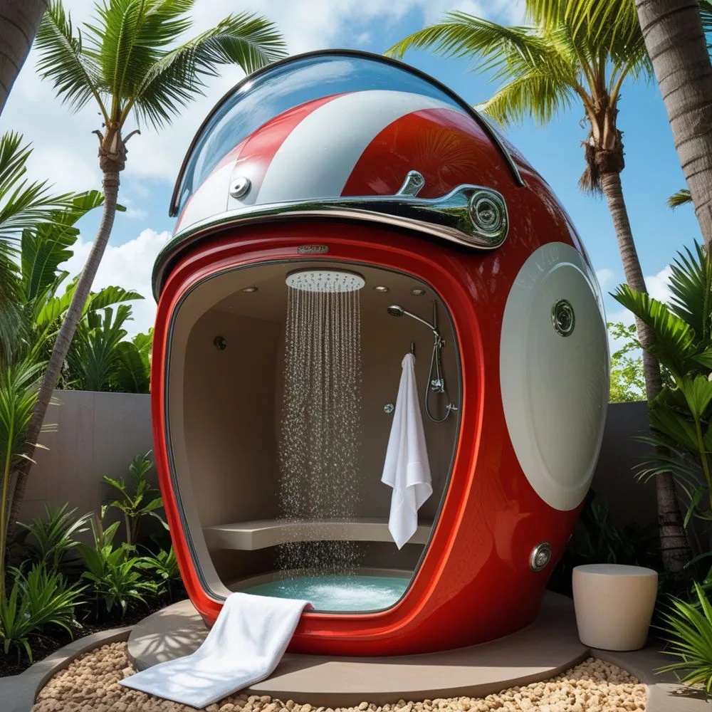 Helmet Outdoor Shower Pod