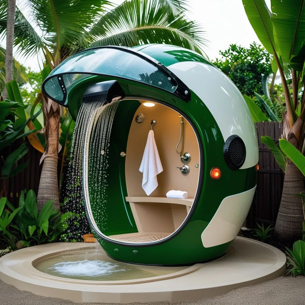 Helmet Outdoor Shower Pod