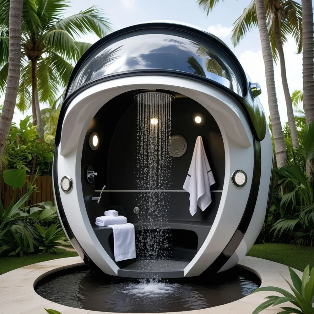 Helmet Outdoor Shower Pod