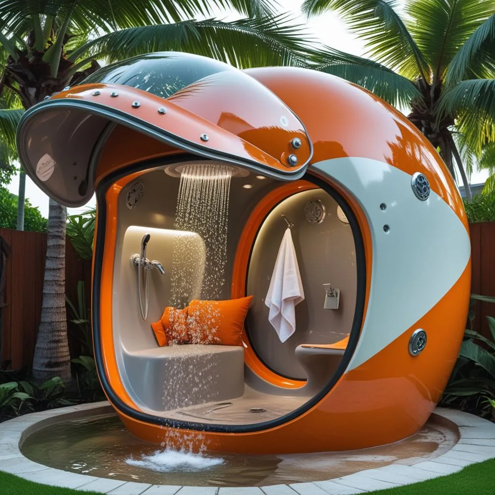 Helmet Outdoor Shower Pod