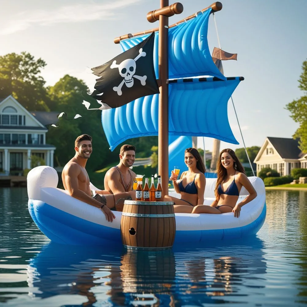 Inflatable Pirate Ship Lake Floats