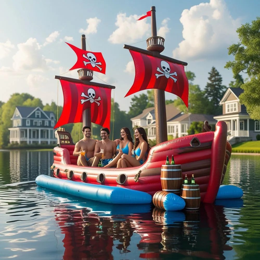 Inflatable Pirate Ship Lake Floats
