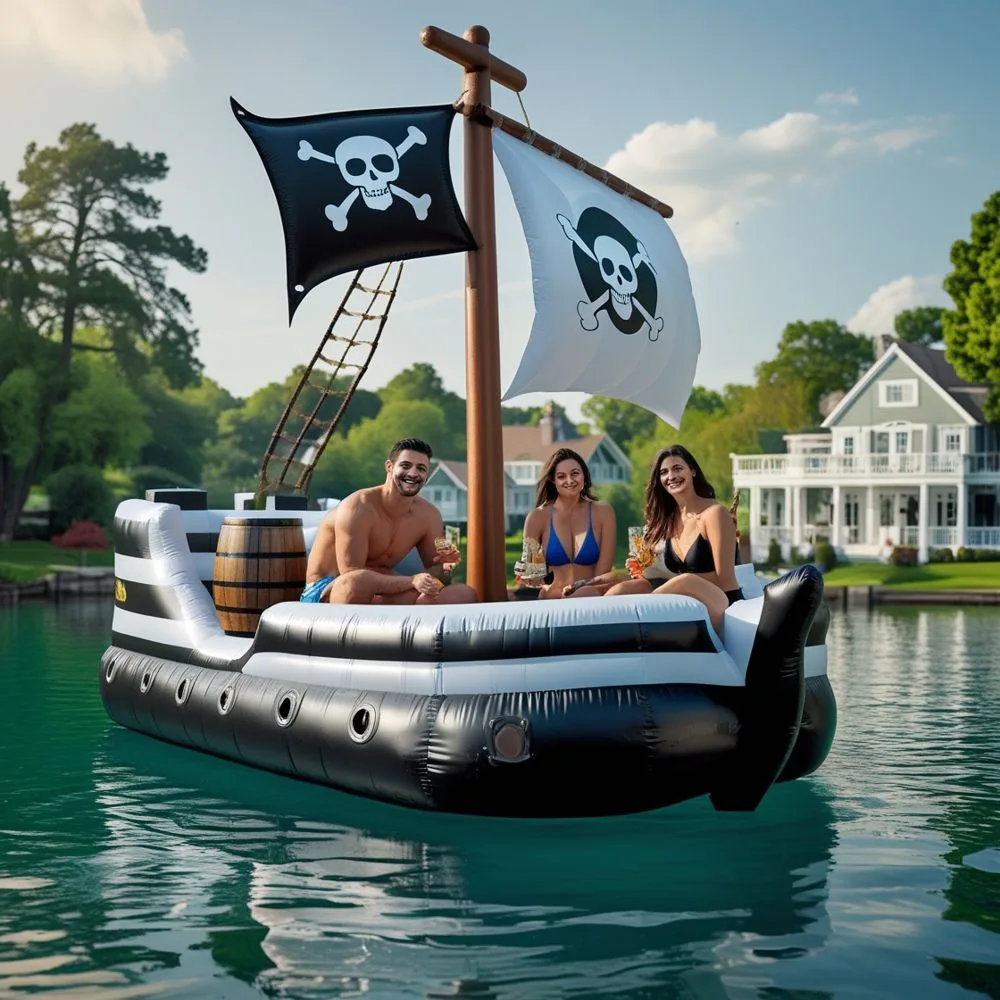 Inflatable Pirate Ship Lake Floats