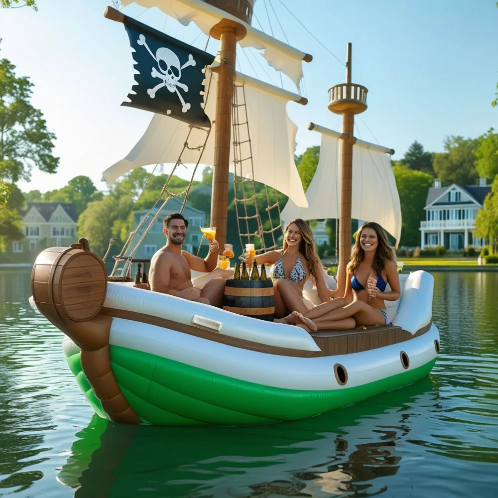 Inflatable Pirate Ship Lake Floats